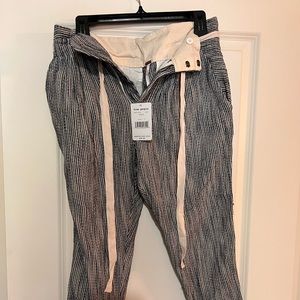 Free people light at sunrise indigo stripe blue pants